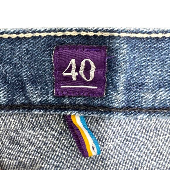 Akoo Loose Straight Jeans Mens 40" (42x32.5) Dark/Medium Non-Stretch Denim Retro - Picture 3 of 16